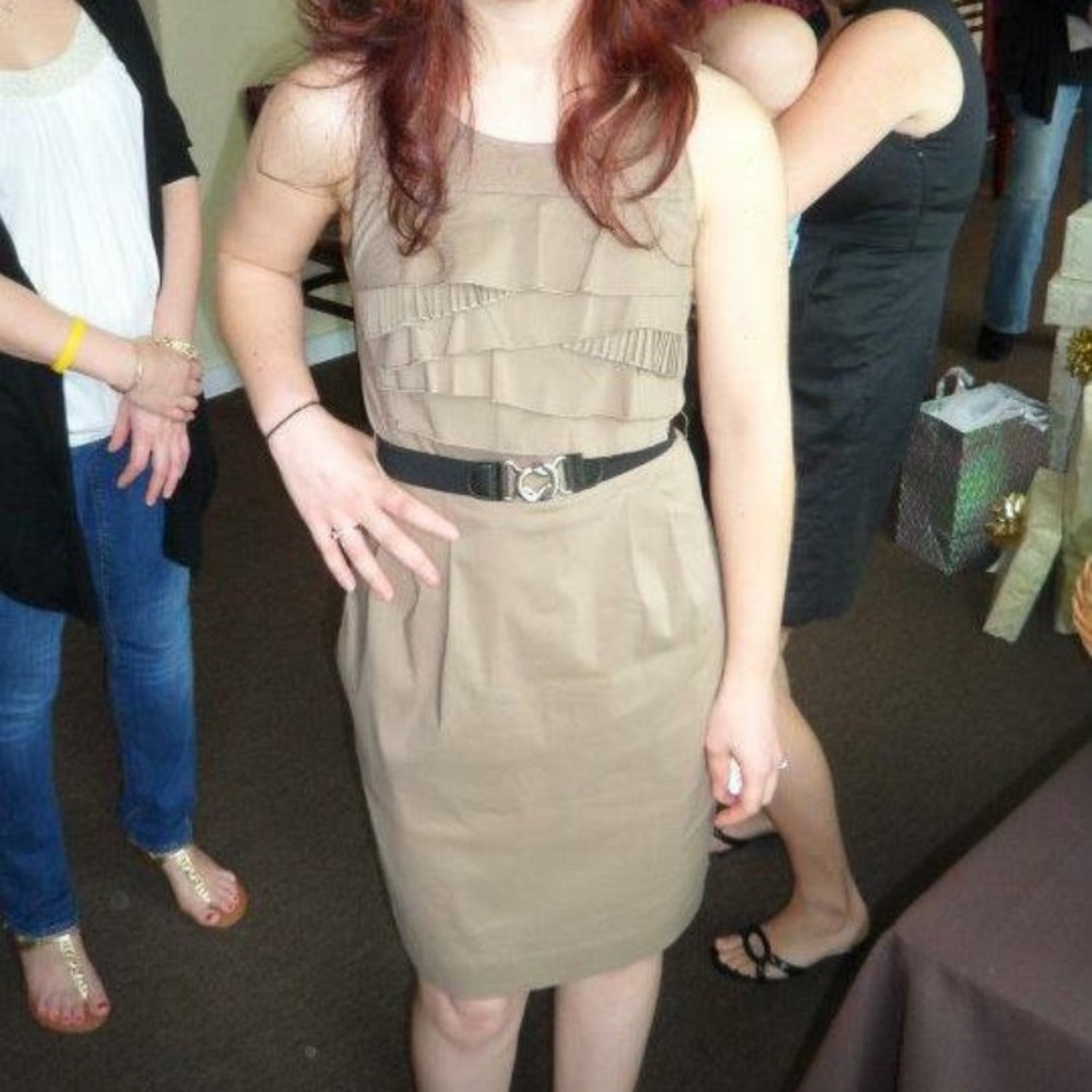 Tan BCBG dress